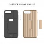 Wholesale Apple iPhone 8 Plus / 7 Plus Cabin Carbon Style Stand Case (Gold)